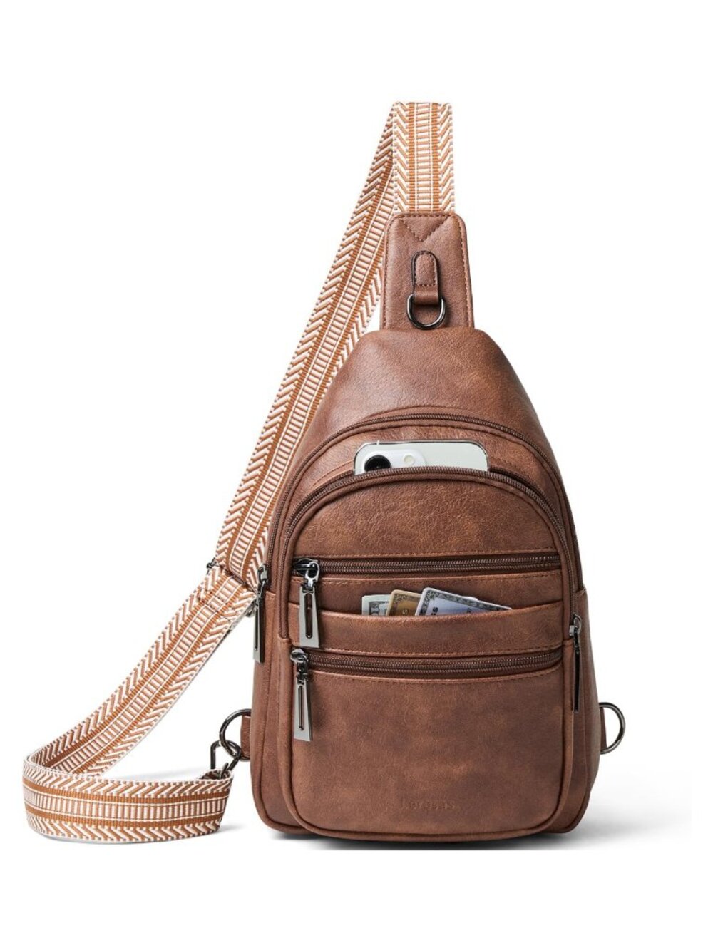 Sling Bag Crossbody Fanny Pack Vegan Leather Travel Handbag